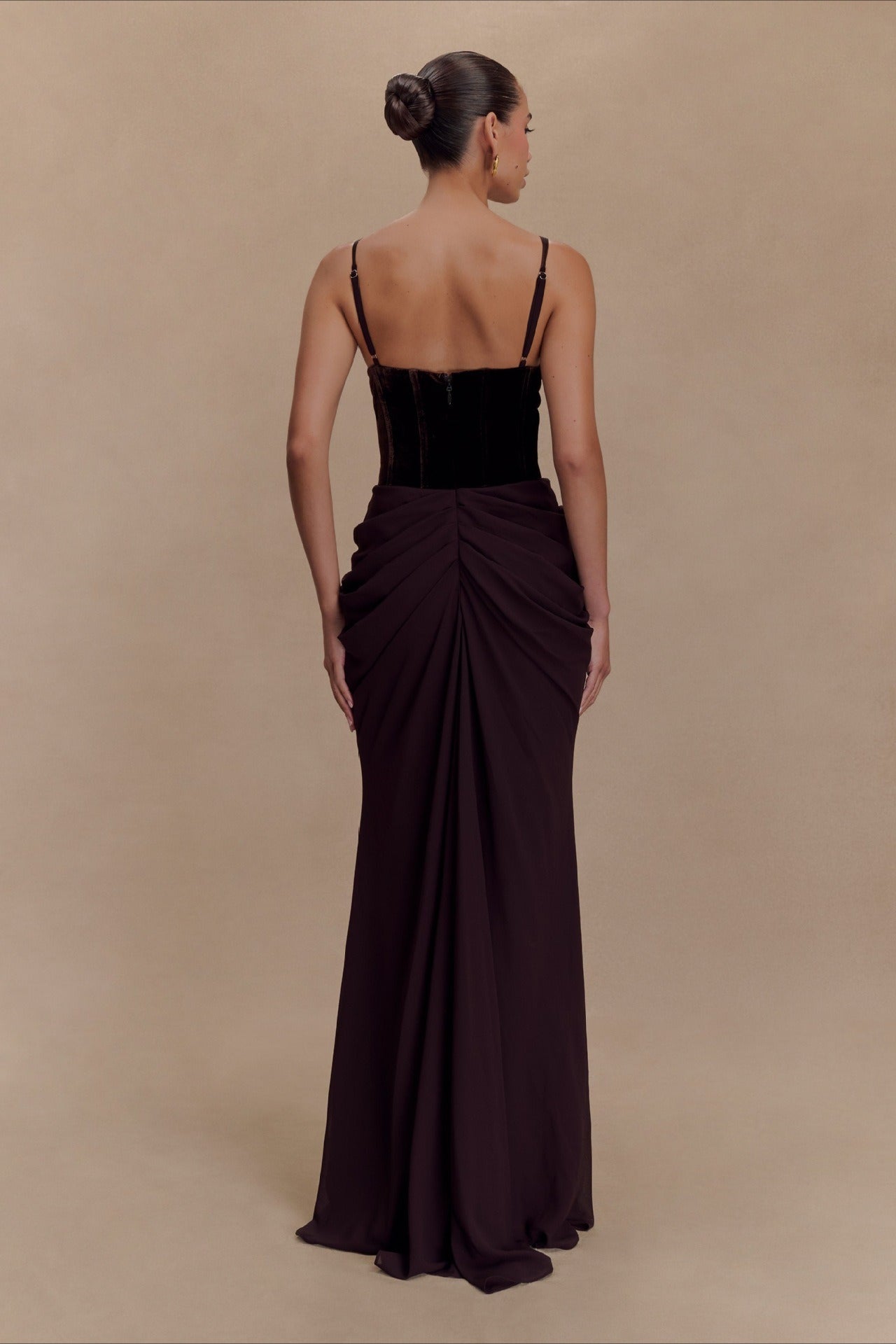 Graceful Strap Backless Mesh Patchwork Slim Prom Dress