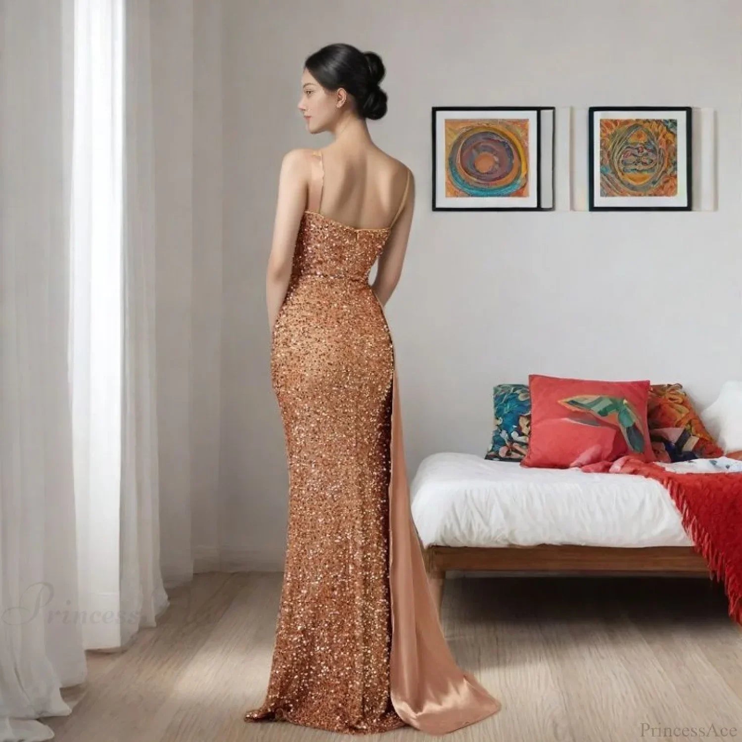 Backless Sequin Mermaid Prom Dress