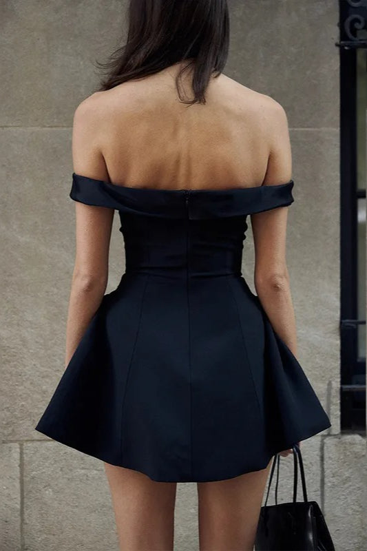 Shoulder Off Mini Dress