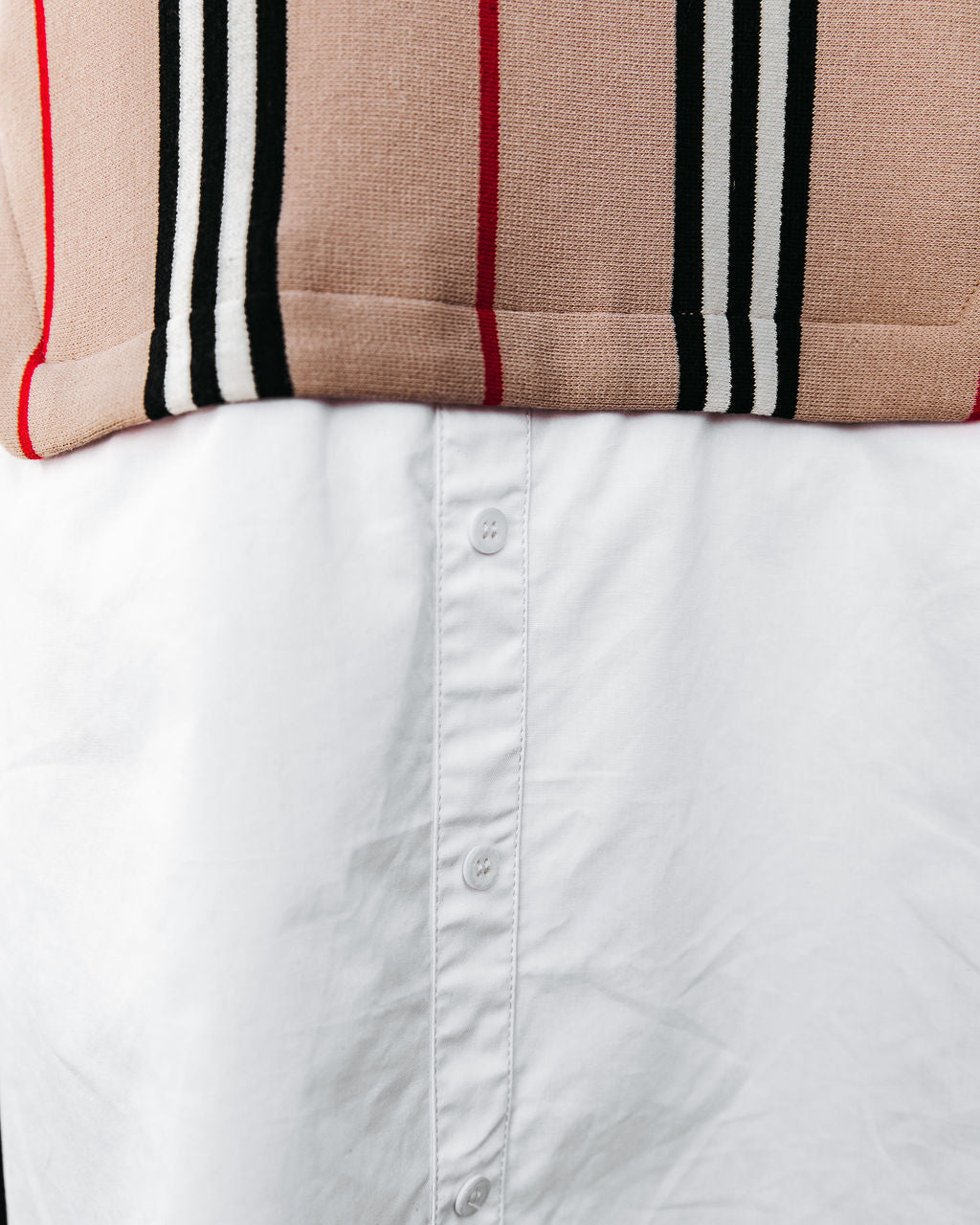 Contrast Britain Knit Poplin Dress FINAL