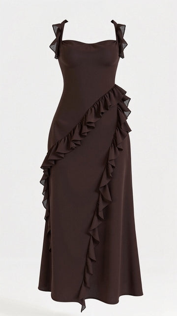 Camila Aesthetic Dress Maxi with Ruffles Evening Wear Edit