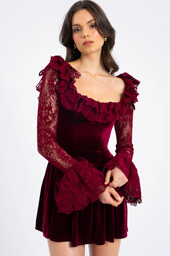Bell Velvet Sleeve Bodycon Dress