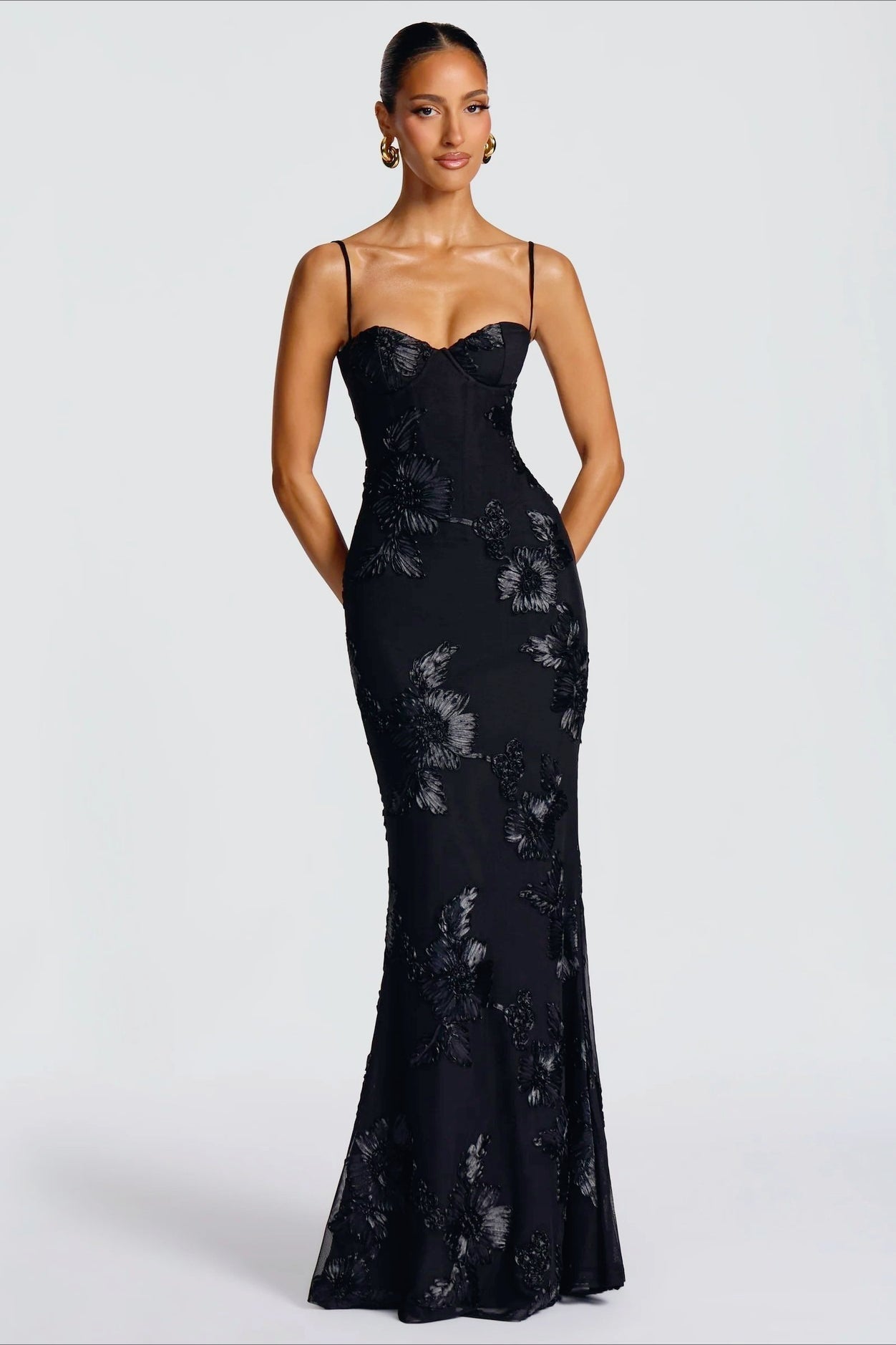 Graceful Strapless Slip Maxi Floral Dress