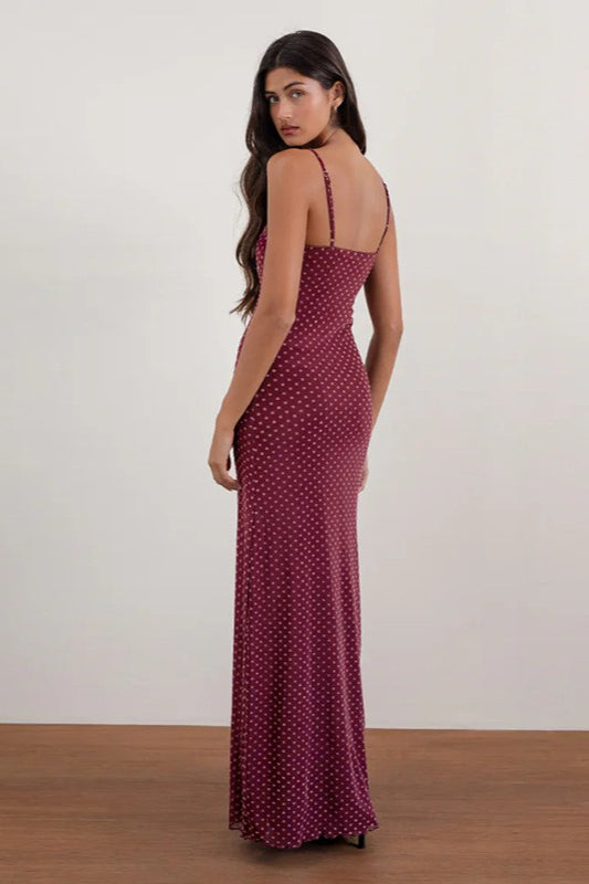 Glamorous Backless Polka Dot Cami Maxi Dress
