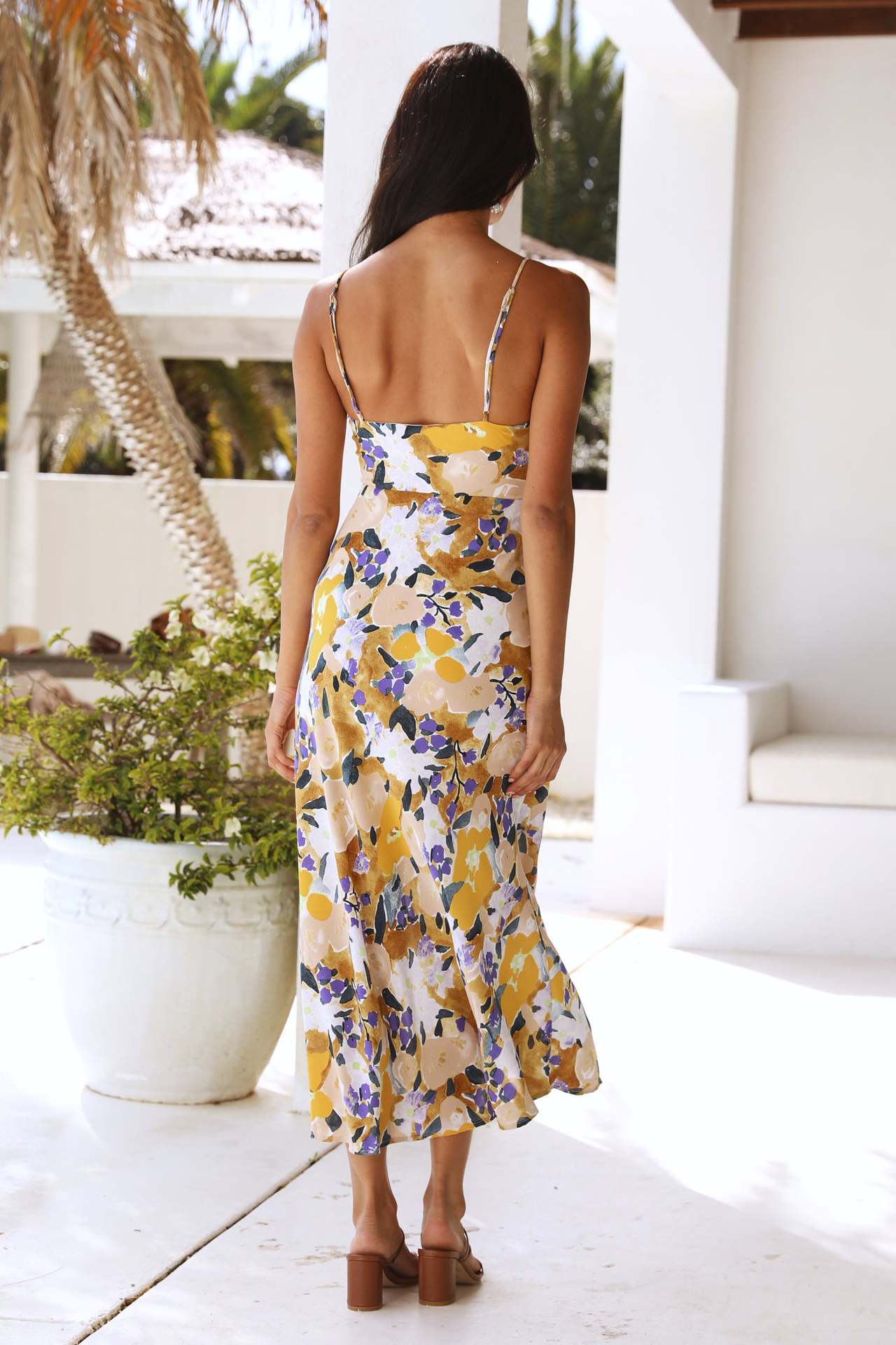 Oriana Exclusive Women's Printed Maxi Summer Dresses with Slit Evening Wear Edit