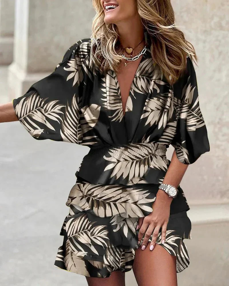 Isis Sophisticated Mini Dress with a Stylish Print Design for Women