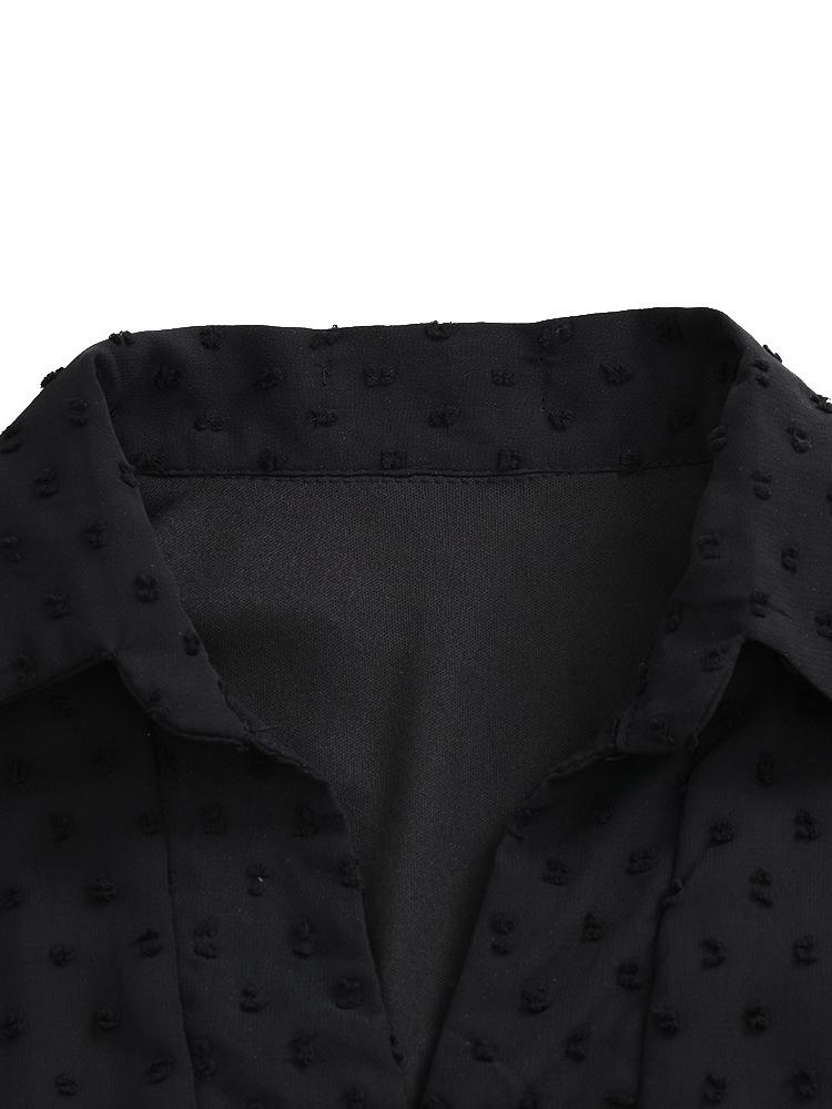 Relaxed Black Button Embellished Mesh Dress