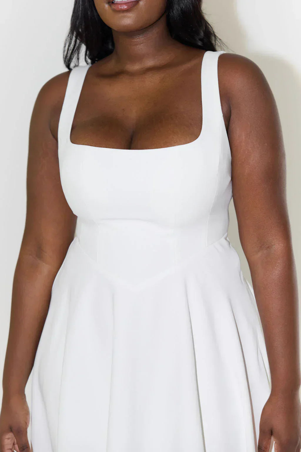 Charm Celeste Square Neck Midi Dress