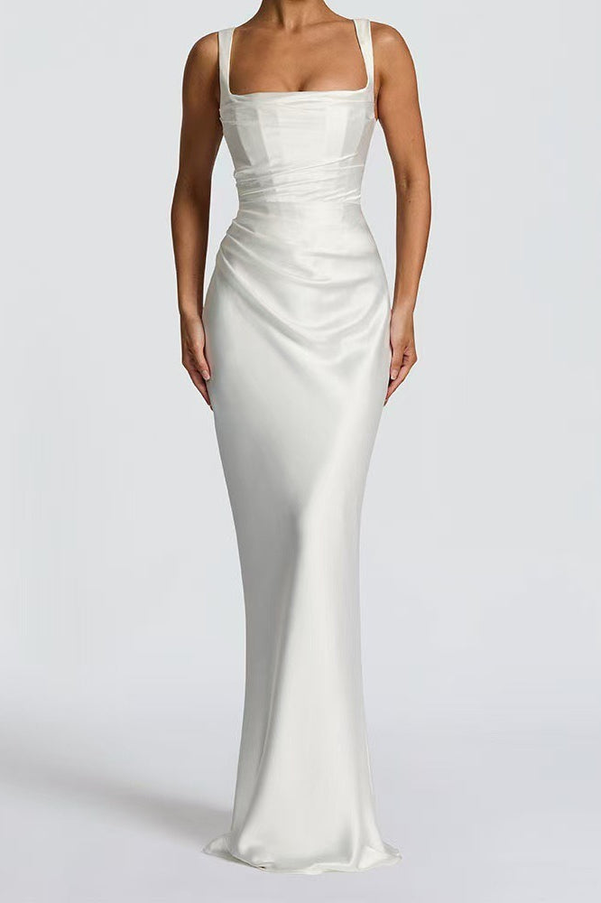 Solid Color Slim Graceful Chic Prom Dress