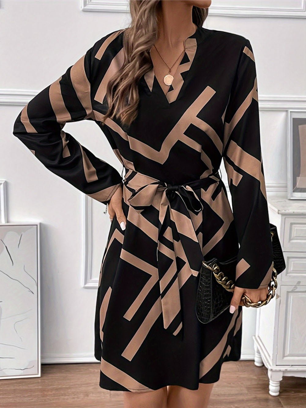 Neck Charlie Mini Dress