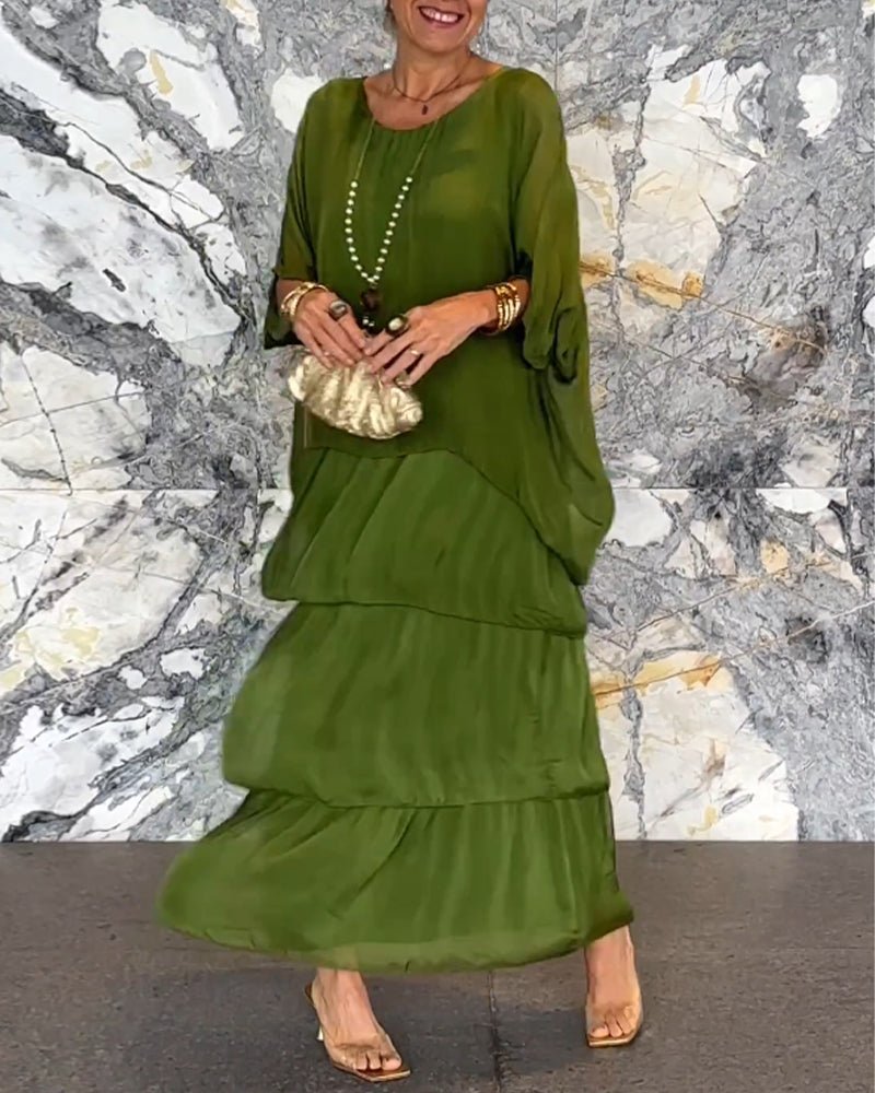 Geraldine Chic A-line Maxi Dress for Women Light Breezy Style