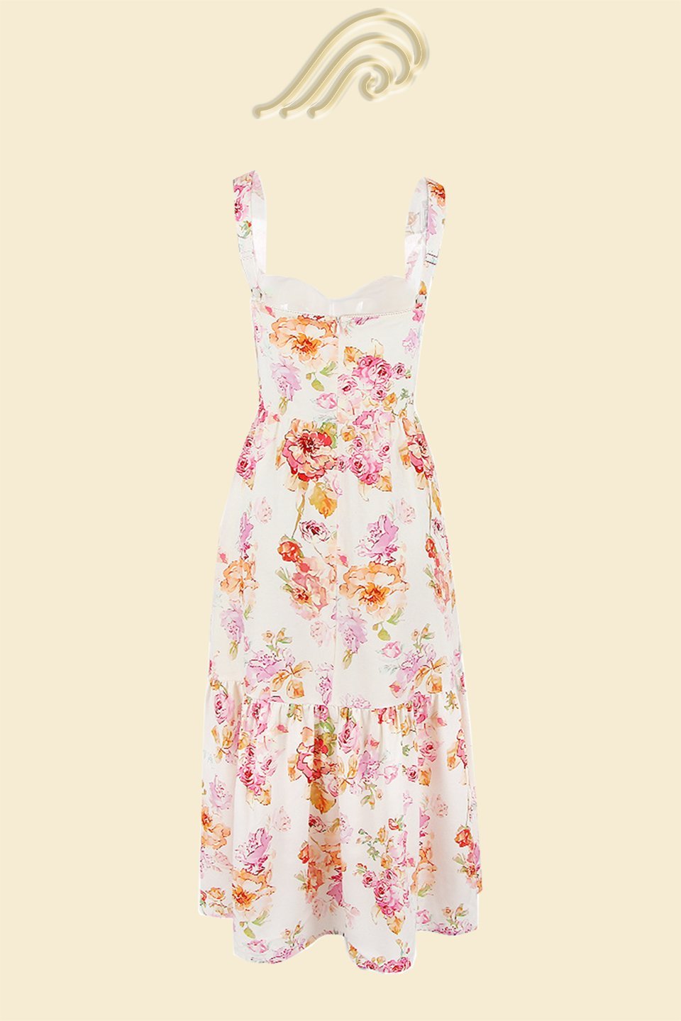 Premium Guadalupe Flared Midi Dress with Print Chic Silhouette Collection