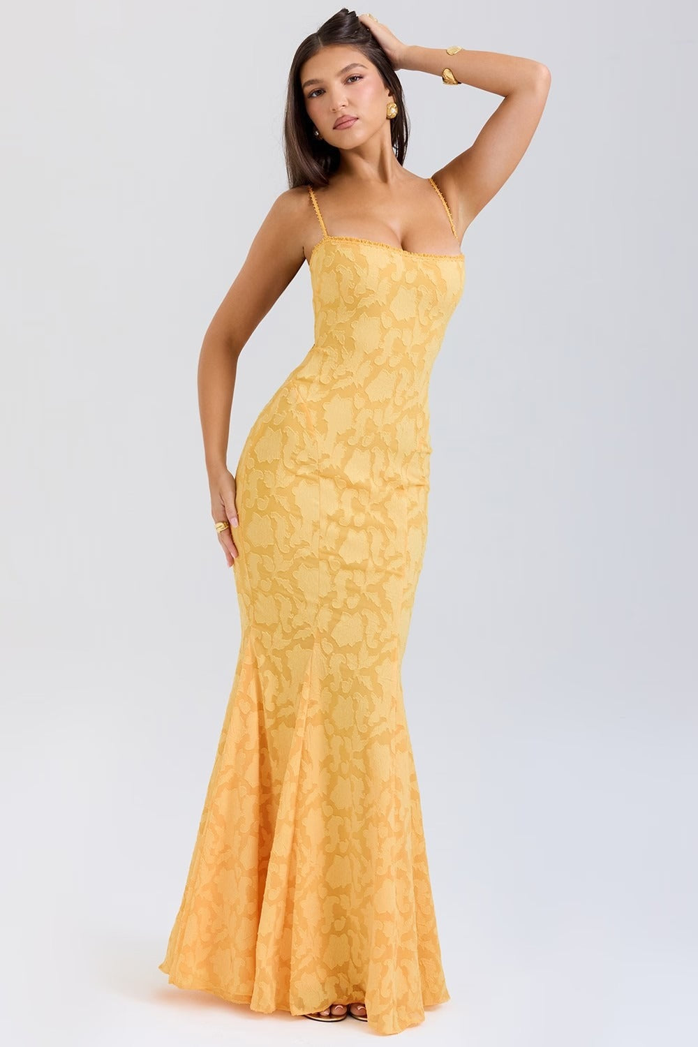 Jacquard Edition Mermaid Cami Maxi Lace Dress