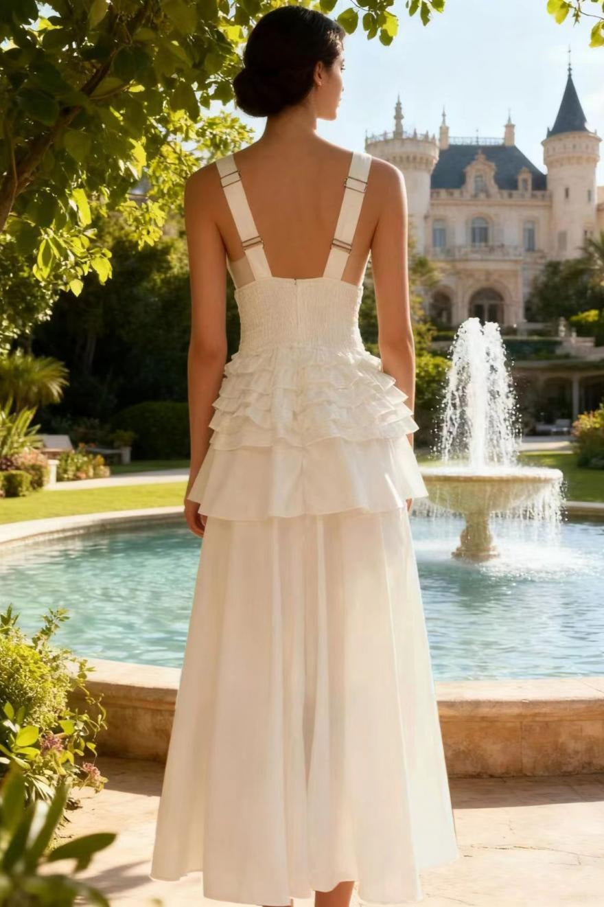 Graceful Vintage Sleeveless Swing Tiered Prom Dress