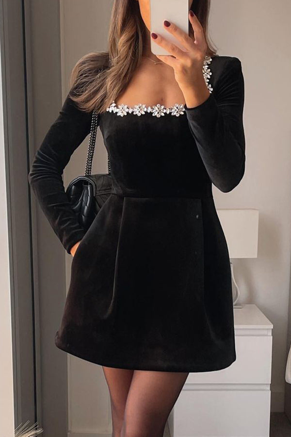 Premium Xenia Midi Dress with Puff Sleeves and Belt Evening Wear Edit