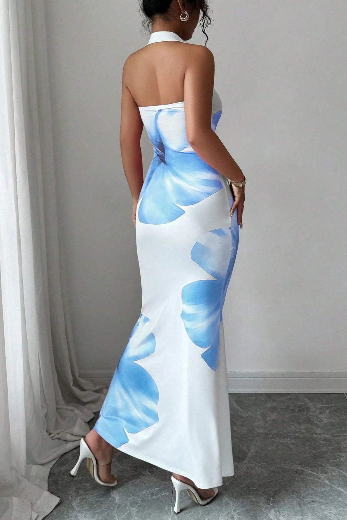 Halter Printed Bodycon Vacation Dress