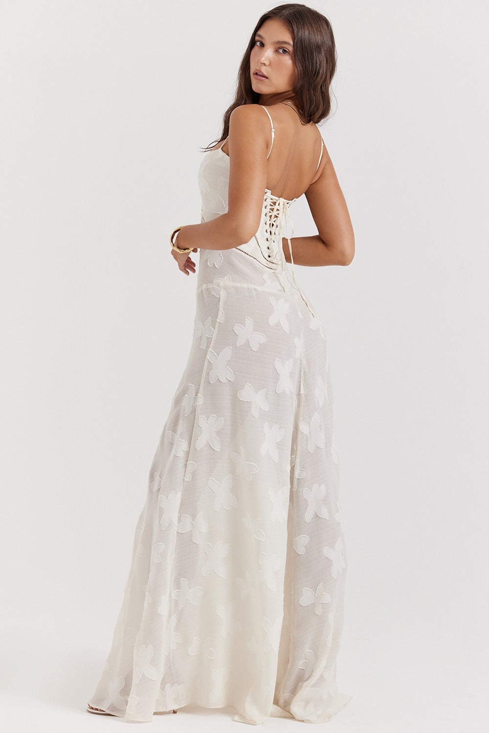 Lace Edition TieStrap Romantic Maxi Dress