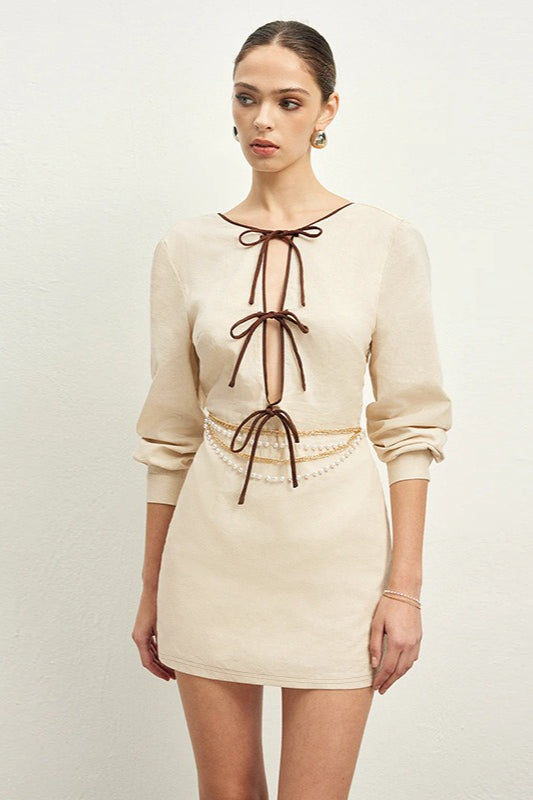 Up Lace Cutout Back Mini Dress