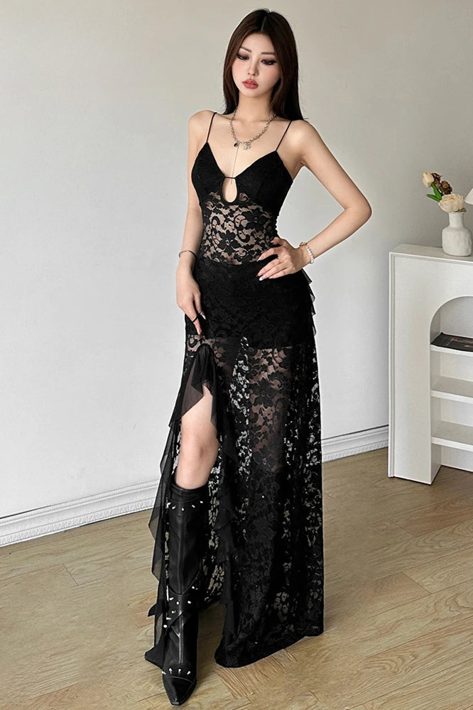 Nibber Alluring Lace Maxi Dress