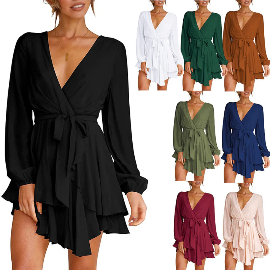 Exclusive Natalia Summer Wrap Mini Dress Boutique Collection