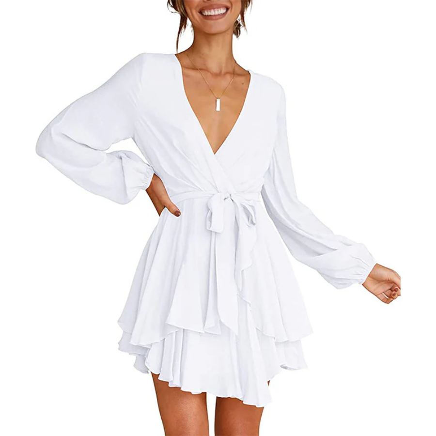 Exclusive Natalia Summer Wrap Mini Dress Boutique Collection