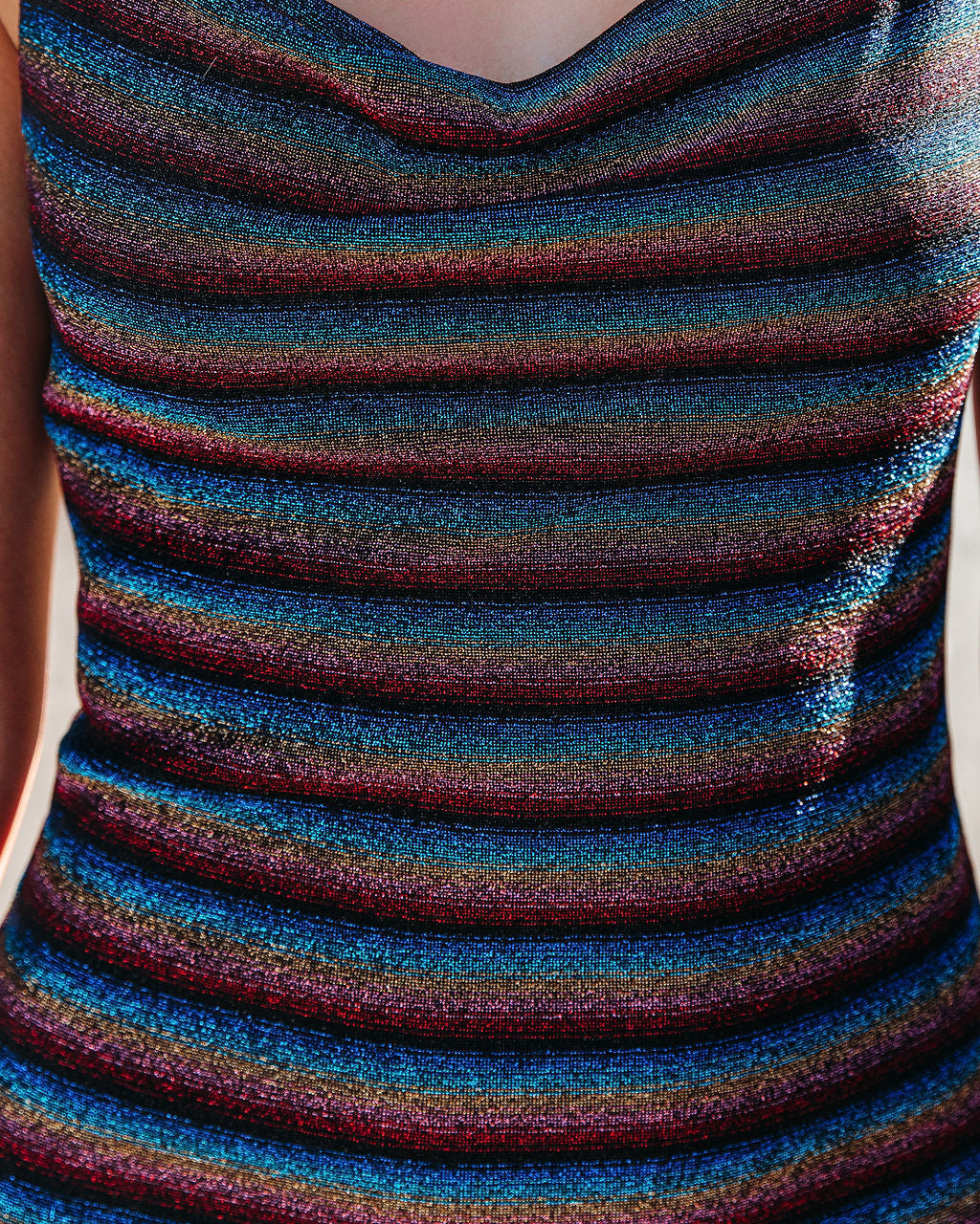 More Dance Striped Shimmer Mini Dress FINAL
