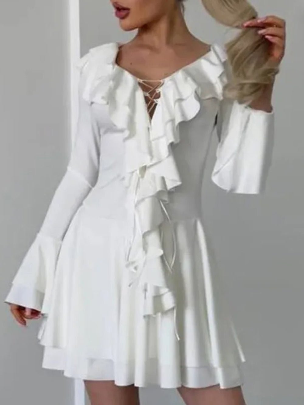 Long Daphne Sleeve Mini Dress
