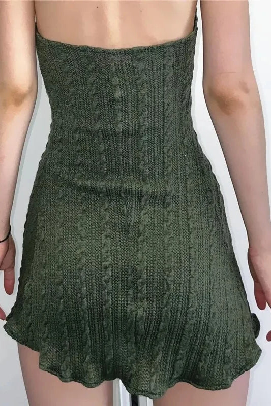 Halter Knitted Mini Dress