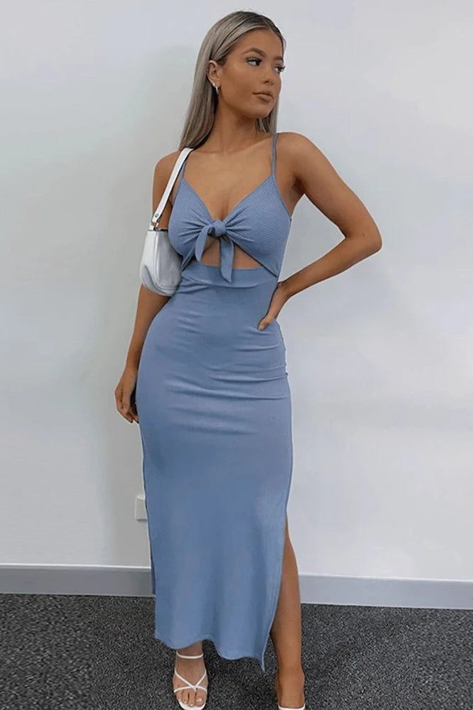 Up Lace Bow Midi Dress