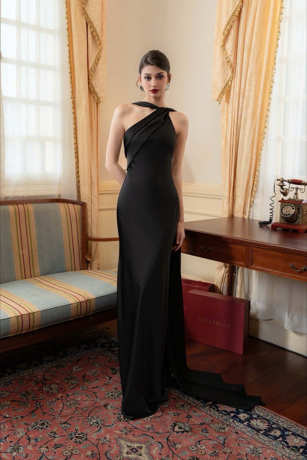 Satin Mermaid Slim Fit Graceful One Shoulder Solid Color Prom Dress