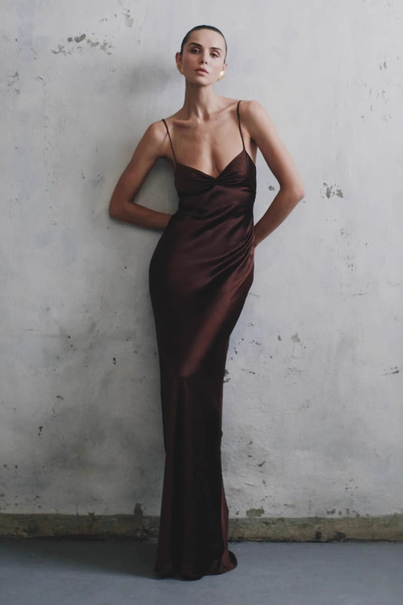 Draped Edition Maxi Silk Dress