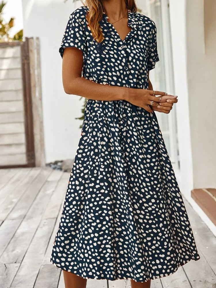 Premium Federica Midi Dress with Short Sleeves Statement Occasion Edit