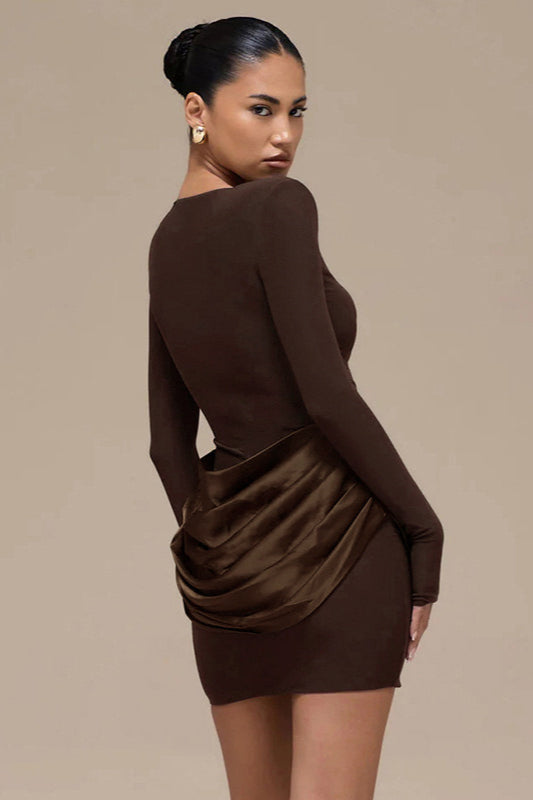 Color Solid Ruched Bodycon Dress