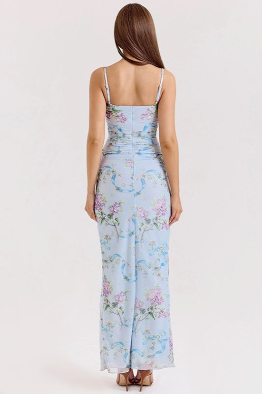 Lace Flower Maxi Slip Dress