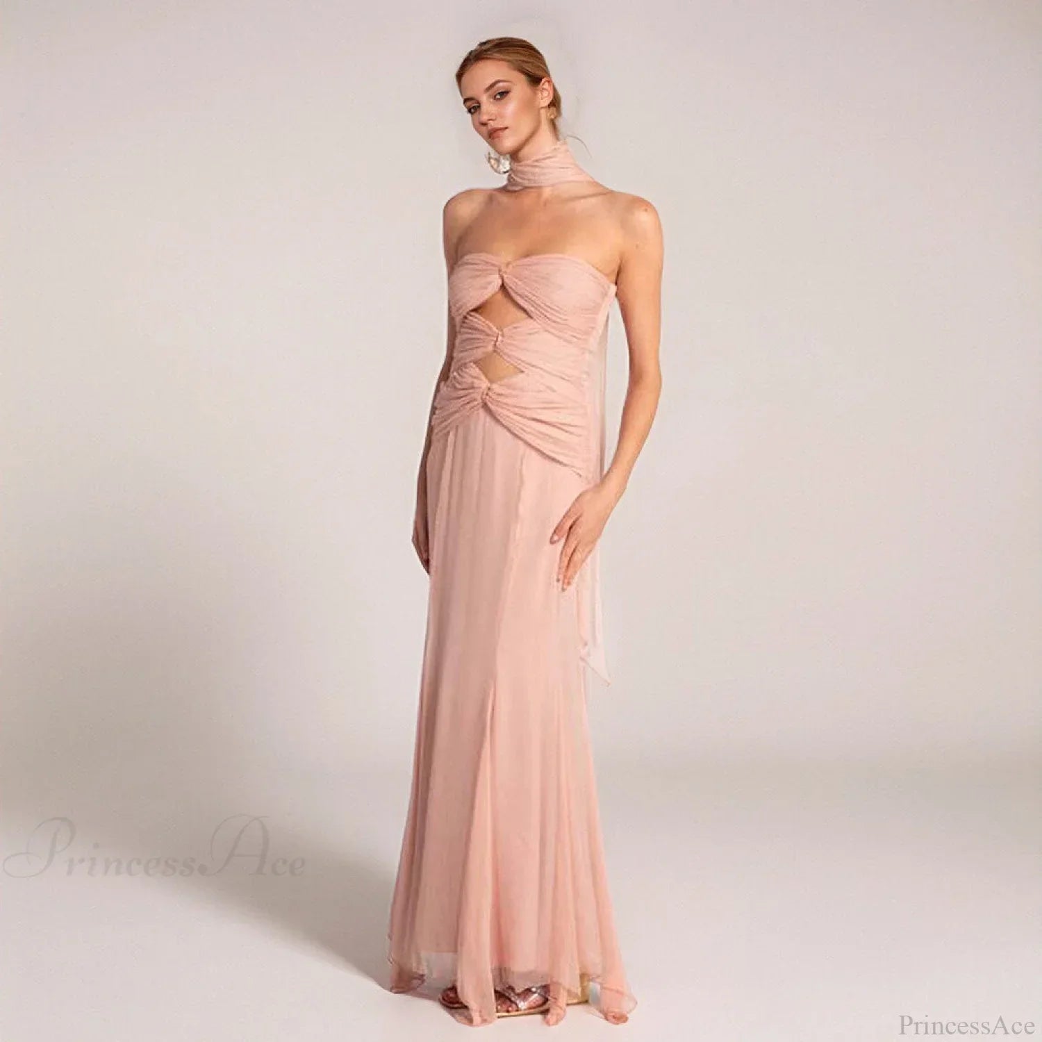 Early Fall Fish Tail Hollow Chiffon Prom Dress