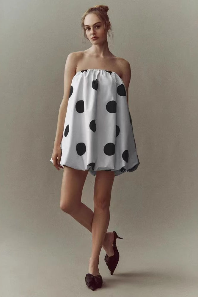 Dot Polka Strapless Bodycon Mini Dress