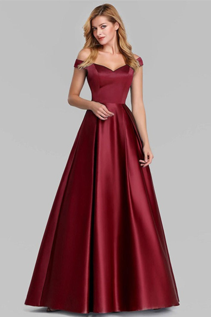 Solid Color Retro Flare Prom Dress