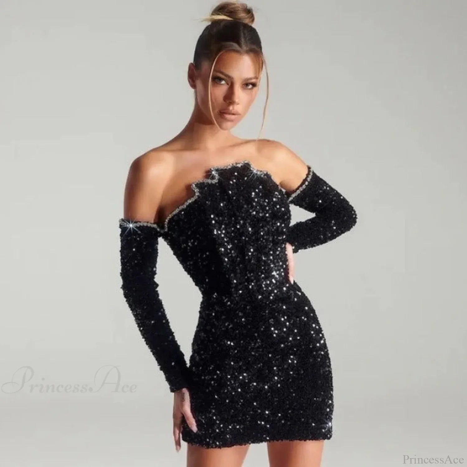 Graceful Embroidered Butterfly Crystal Chain Prom Dress