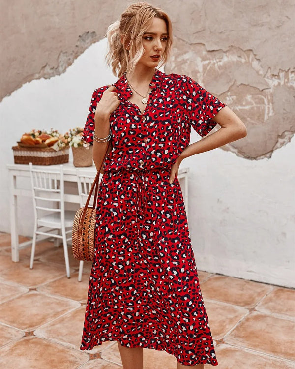 Juana Premium Retro Midi Dress for Women for Summer Chic Silhouette Collection