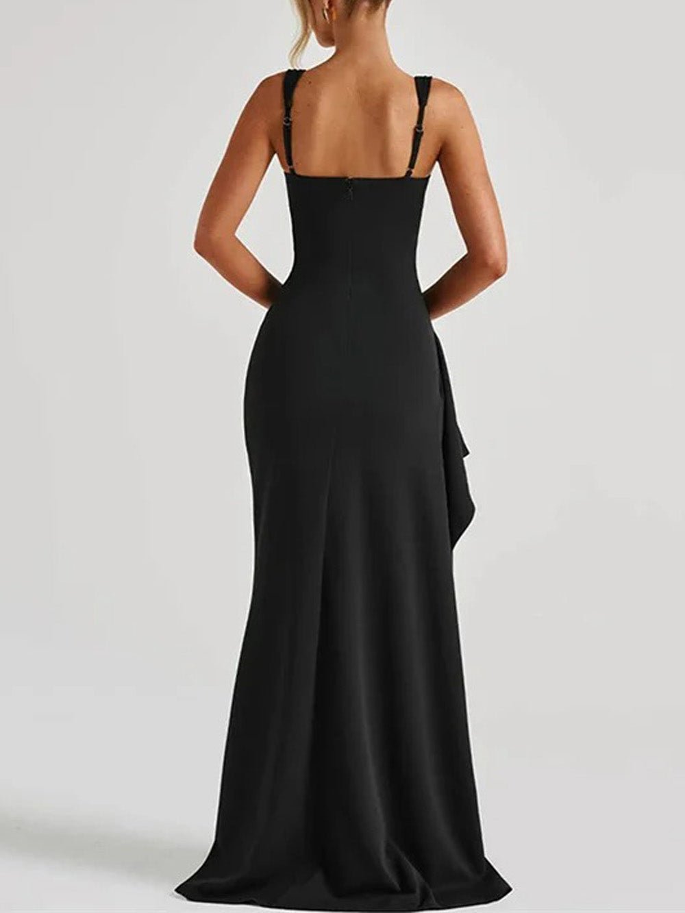 Draped Elena Slit Maxi Dress