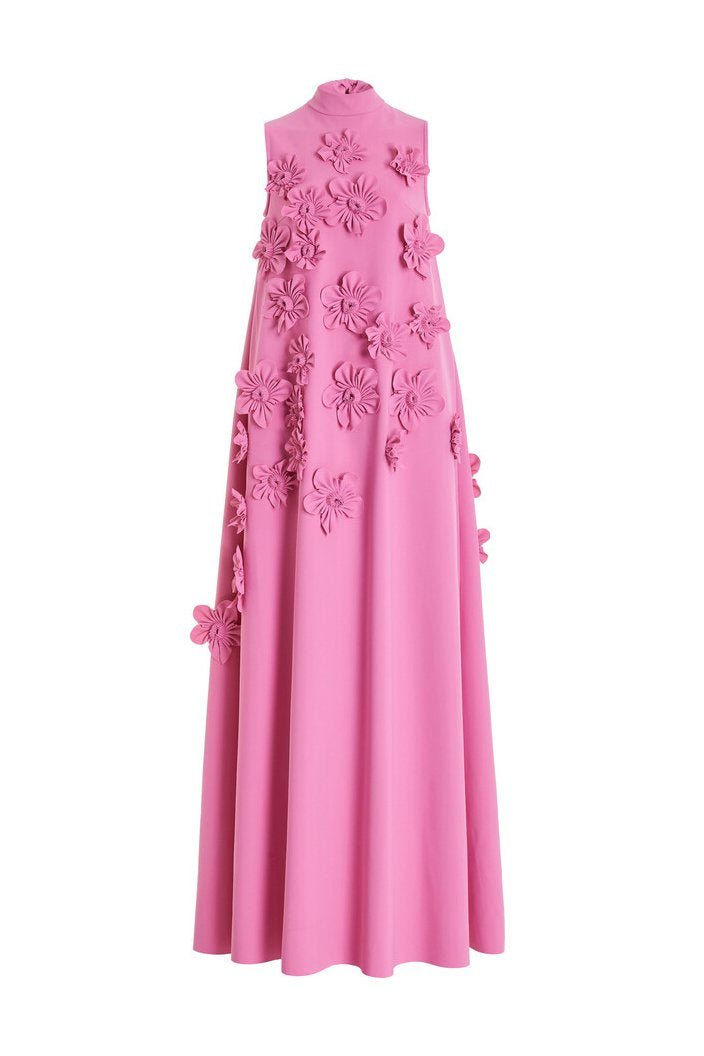 Brenda Exclusive Sleeveless Maxi Dress with Floral Embellishment Signature Edit