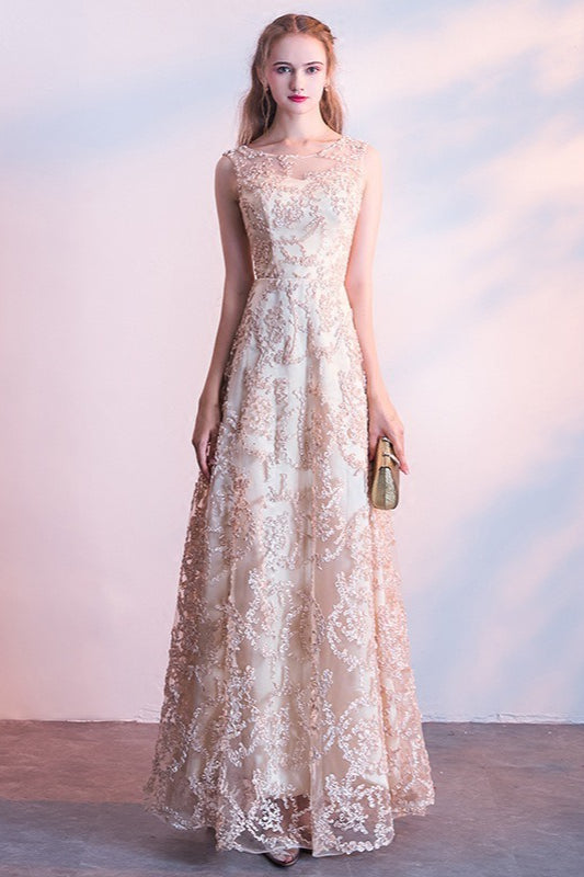 Flower Print Long Sleeve Column Gown Prom Dress
