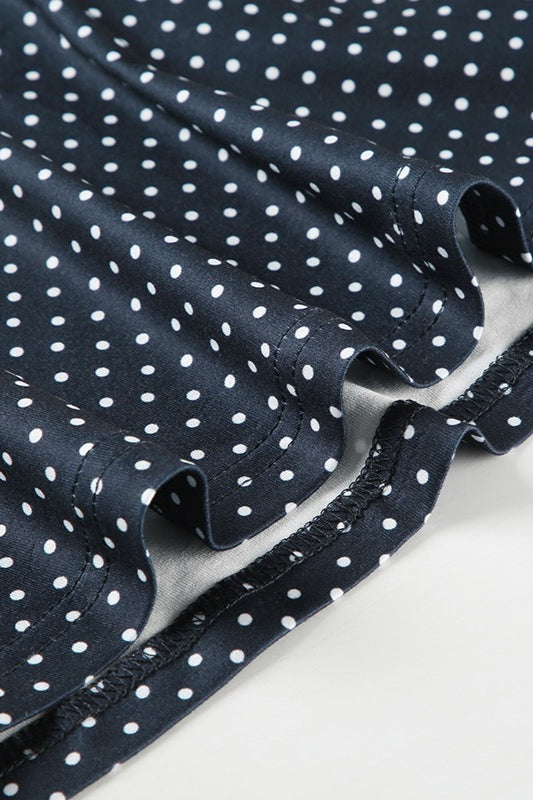 and Black White Polka Dot Sleeveless ALine Mini Dress