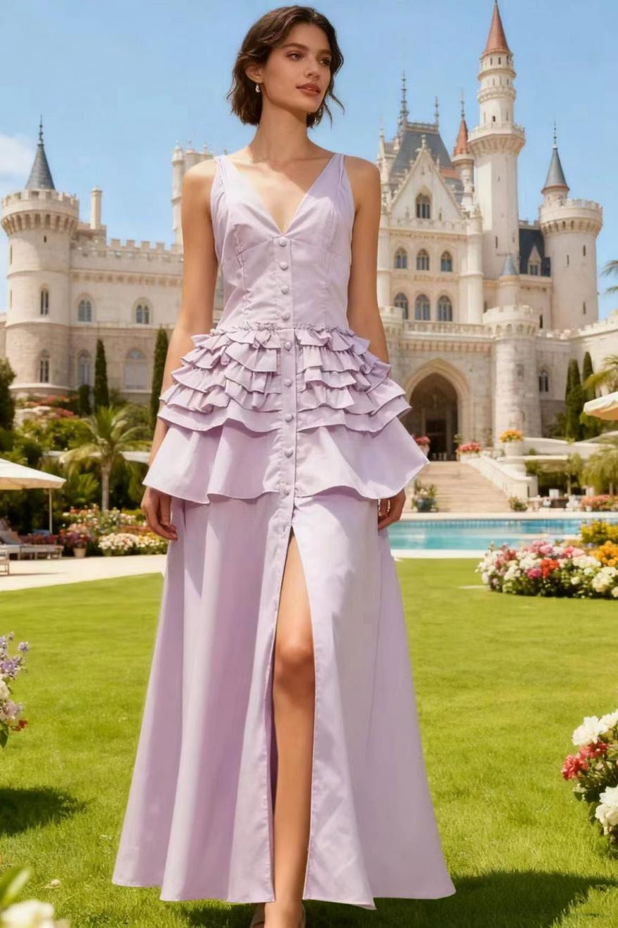 Graceful Vintage Sleeveless Swing Tiered Prom Dress