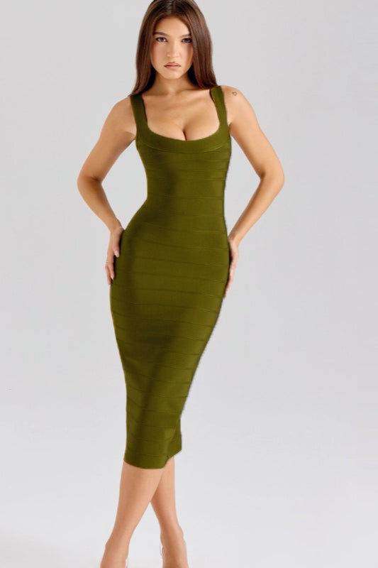 Slinky Edition Strap Bodycon Maxi Birthday Dress