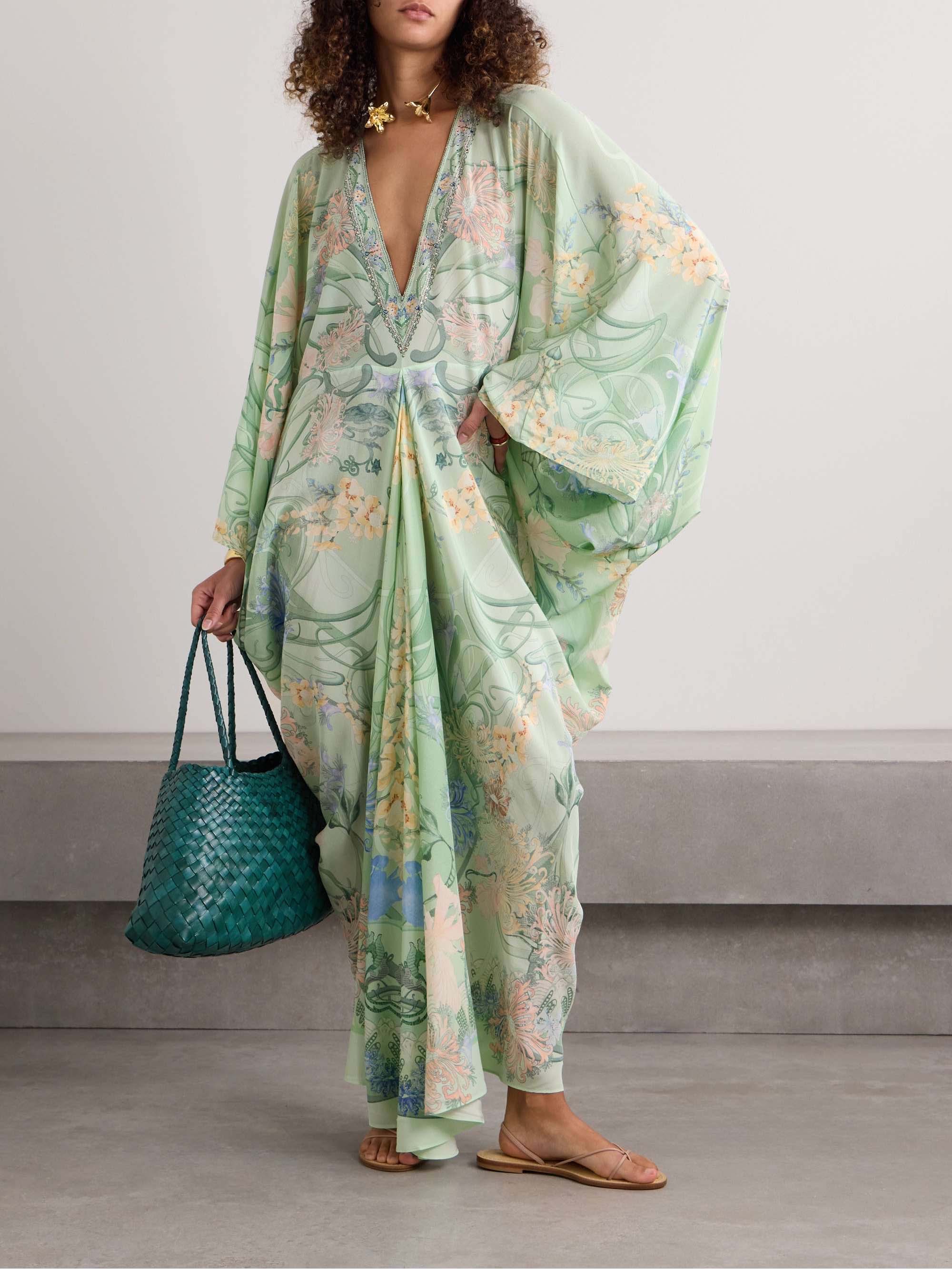 Unique Bloom Print V Neck Oversized Midi Dress