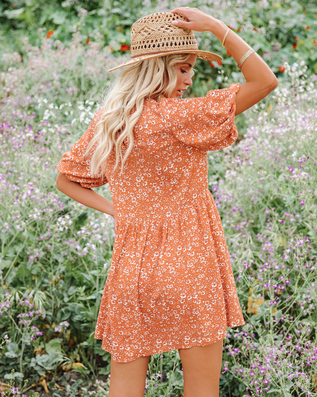 Faded Memories Bloom Puff Sleeve Babydoll Tunic