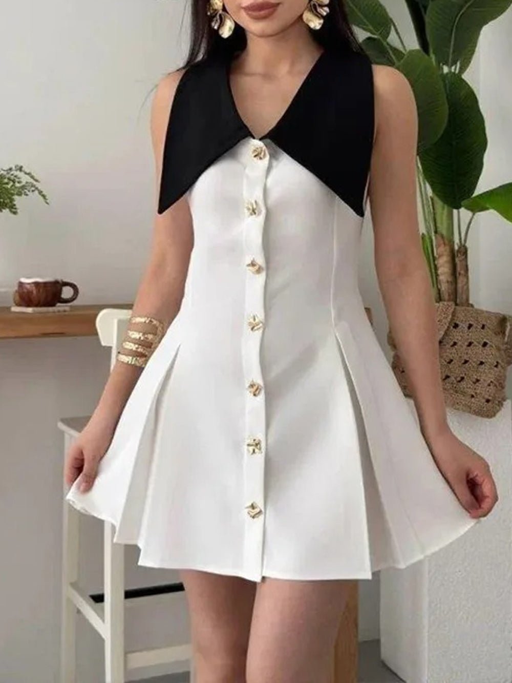 Single Faith Breasted Mini Dress