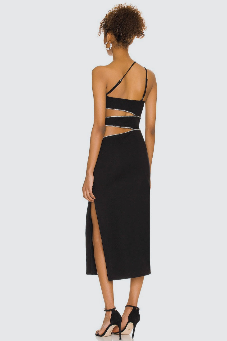 Chain Strapless Bodycon Midi Dress
