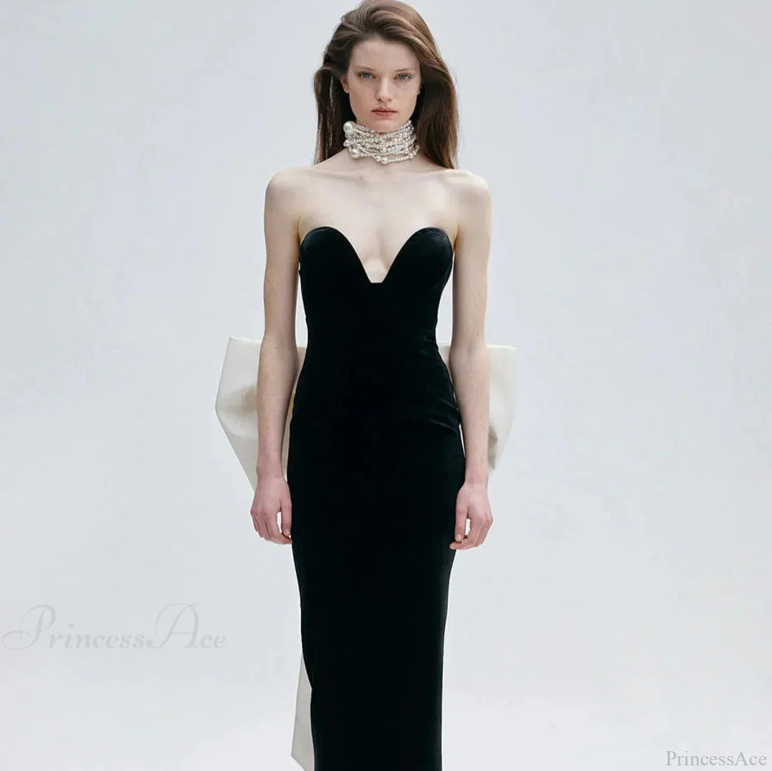 Floor-Length Backless Sequin Prom Dress